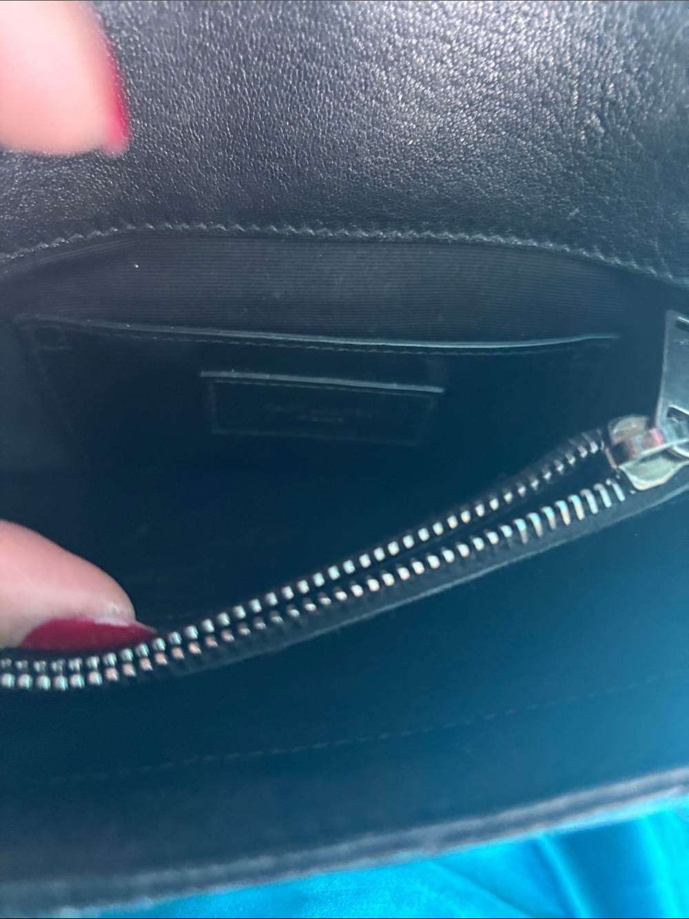 Original 2017 Saint Laurent Black Medium College Bag Chevron - Picture 6 of 13